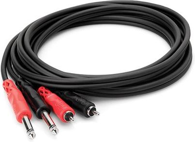 Hosa CPR201 RCA (Mono) - 1/4\" (Male Mono) Dual Tip Cable 3.3'