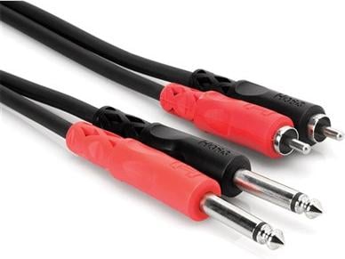 Hosa CPR204 RCA (Mono) - 1/4\" (Male Mono) Dual Tip Cable 13.2'