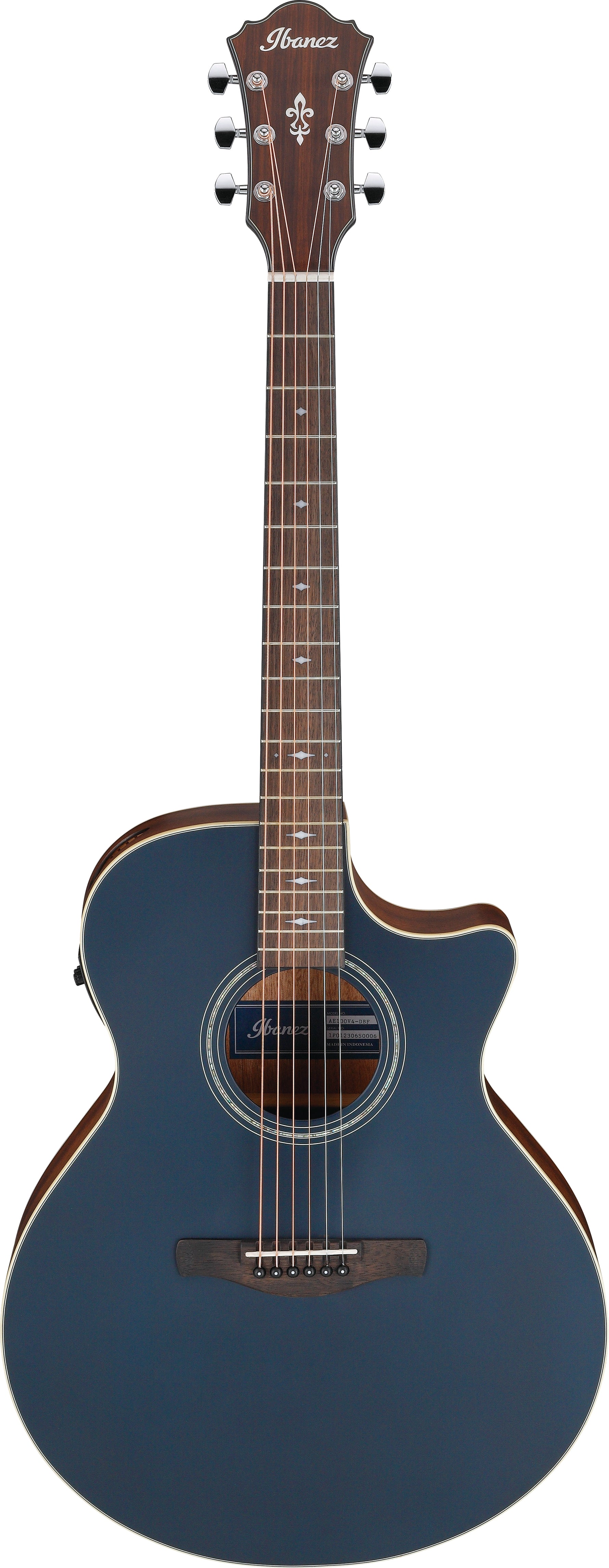 Ibanez AE100DBF Grand Auditorium Acoustic Electric Guitar - Dark Tide Blue Flat 10