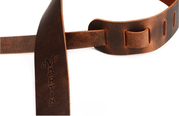 Martin 2\" Vintage Leather Guitar Strap - Brown 3