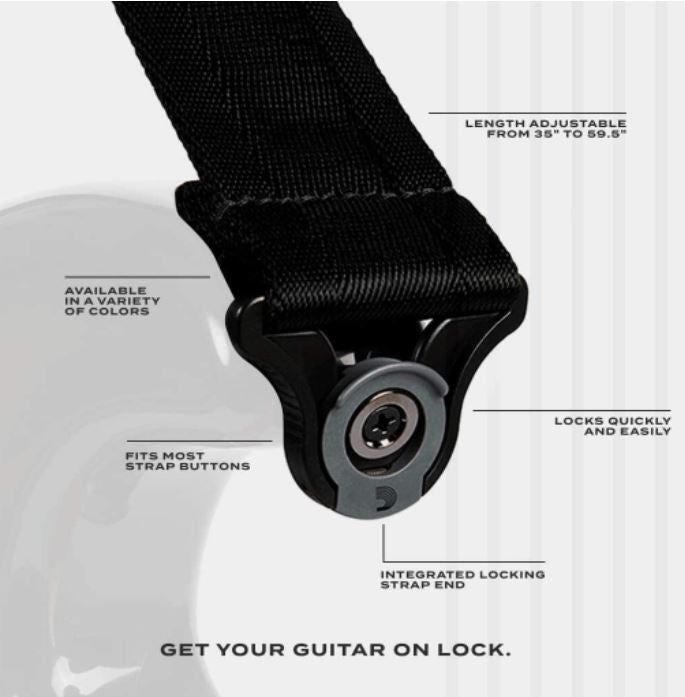 D'Addario PWSAL401 Poly Pro Auto Lock Strap (Red) 2