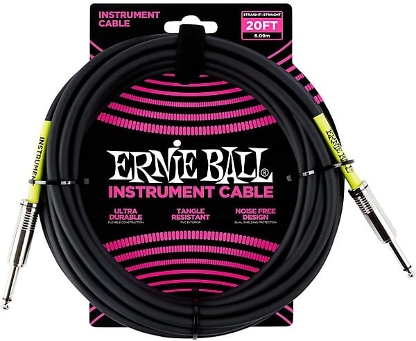 Ernie Ball Classic Instrument Cable Straight/Straight 20ft - Black