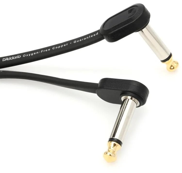 D'Addario PW-FPRR-02 Right Angle to Right Angle Flat Patch Cable - 2 Foot 2