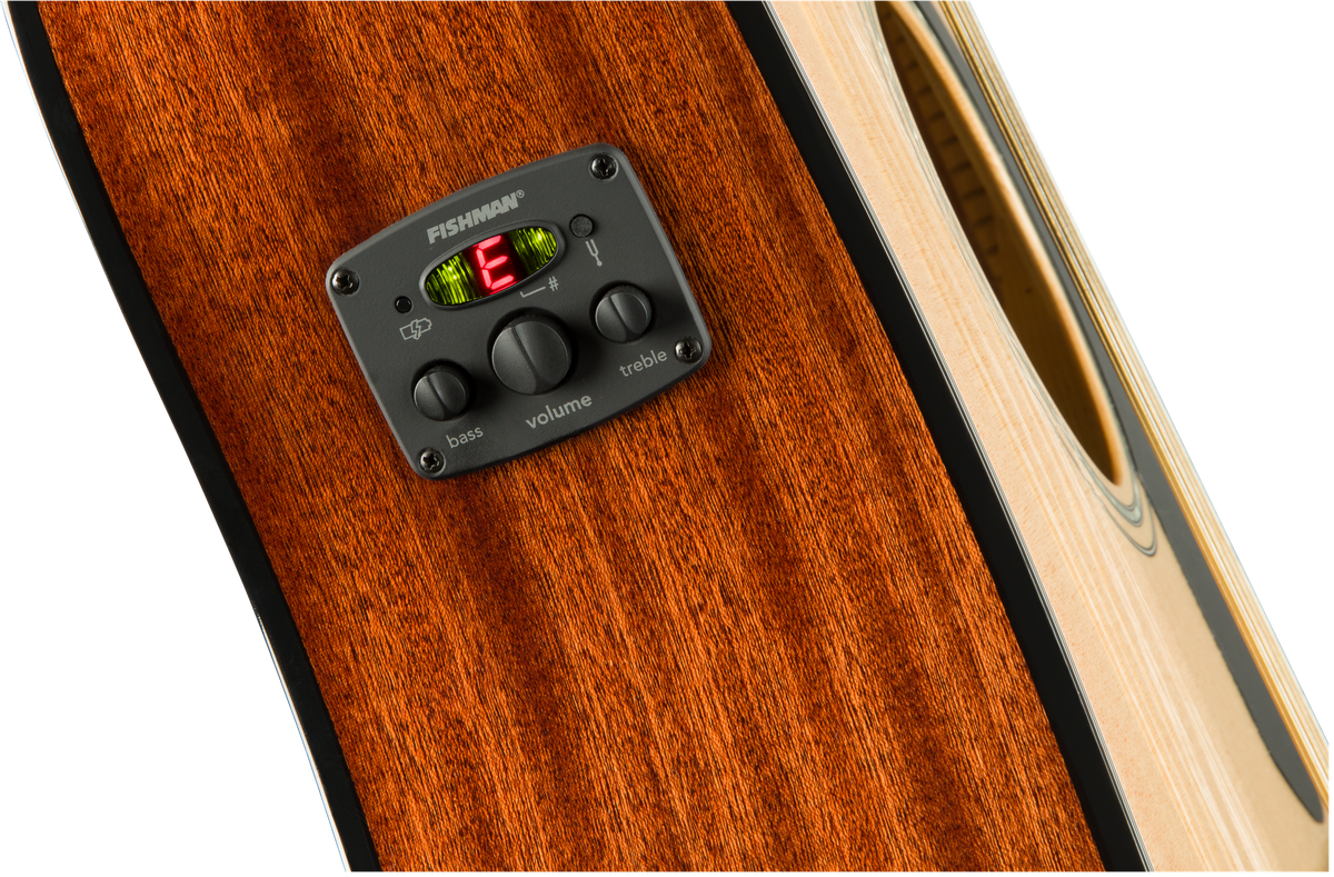 Fender CD-60SCE Acoustic-Electric 12-String Guitar Fishman preamp control panel detail