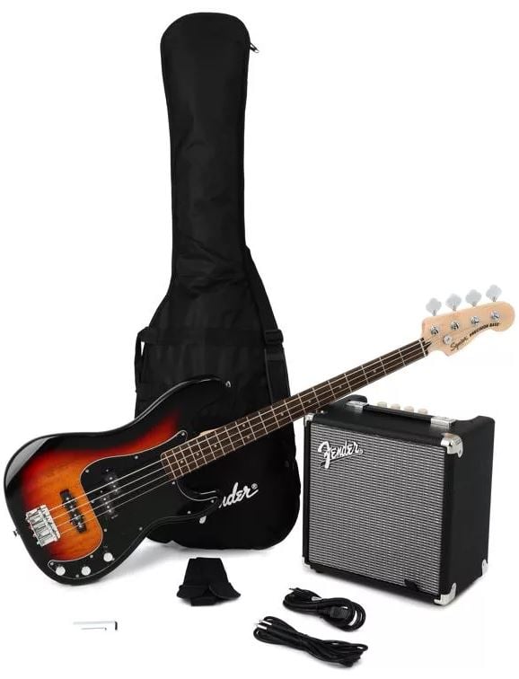Squier Affinity Pbass PJ Bass Guitar Package - 3 Color Sunburst 3