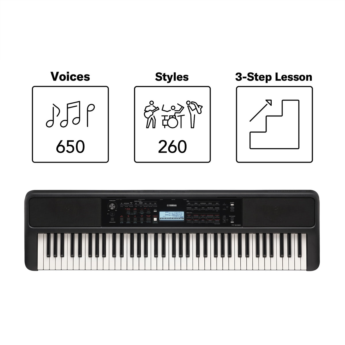 Yamaha PSREW320 76-Key Portable Keyboard - With AC Adapter 3