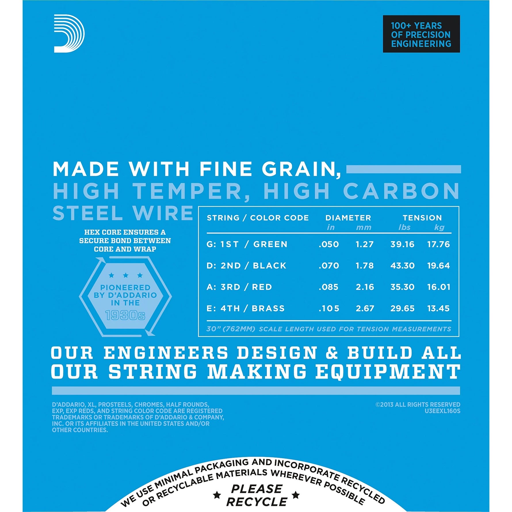 D'Addario EXL160S Bass Strings (50-105) - Short Scale 3
