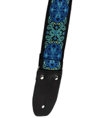 Henry Heller 2\" Tri-Glide Woven Jacquard Guitar Strap - Blue Green 2