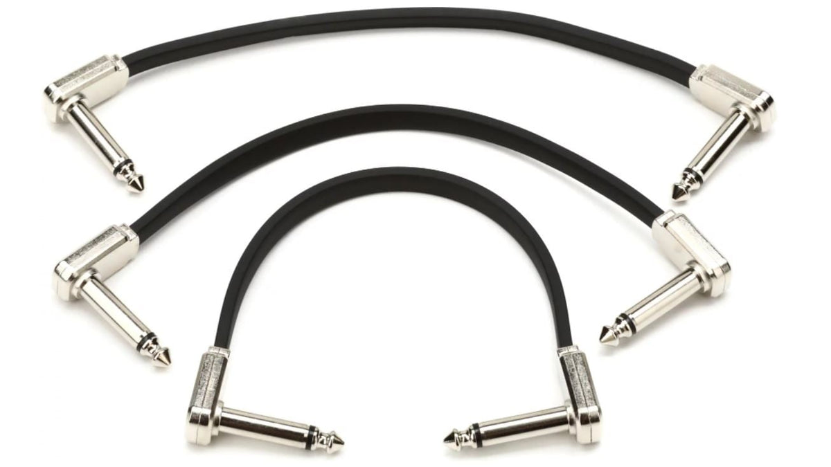 Ernie Ball P06221 6\" Flat Ribbon Patch Cable 3-Pack - (Black) 2