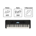 Yamaha PSRE383 61-Key Portable Keyboard - With AC Adapter 3