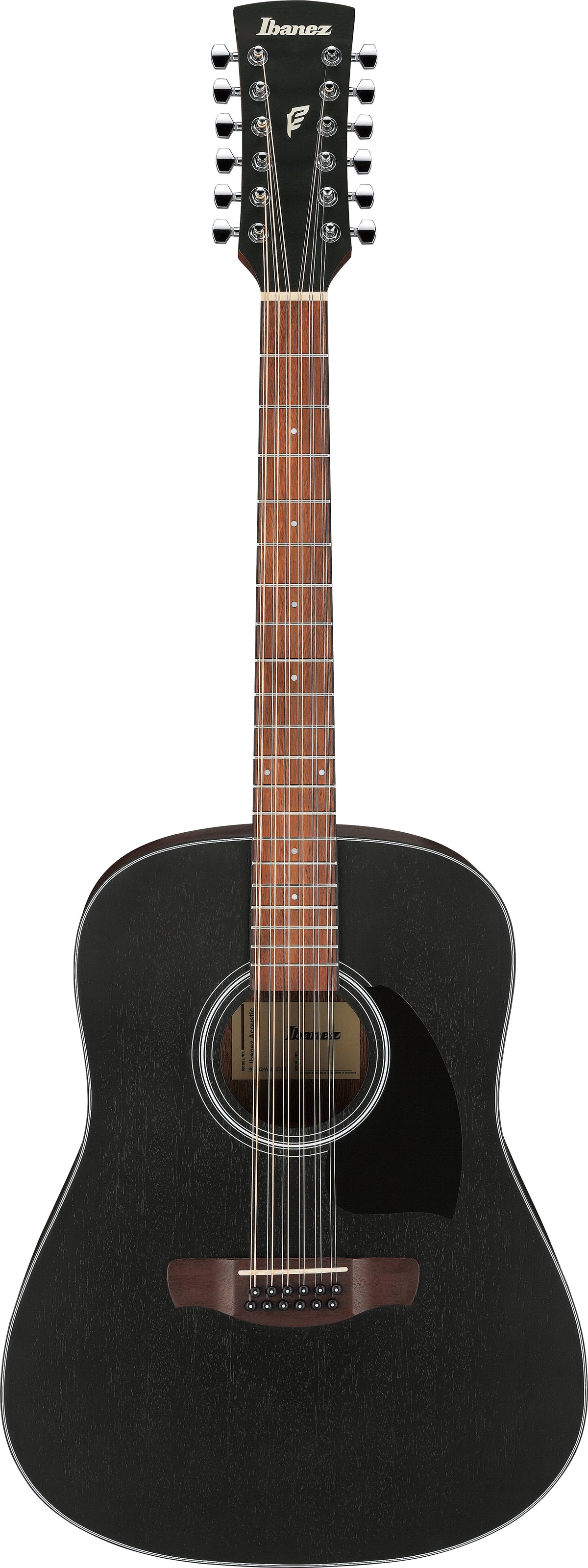 Ibanez PF5412WKH 12-String Acoustic Guitar - Weathered Black Open Pore 7