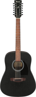Ibanez PF5412WKH 12-String Acoustic Guitar - Weathered Black Open Pore 7