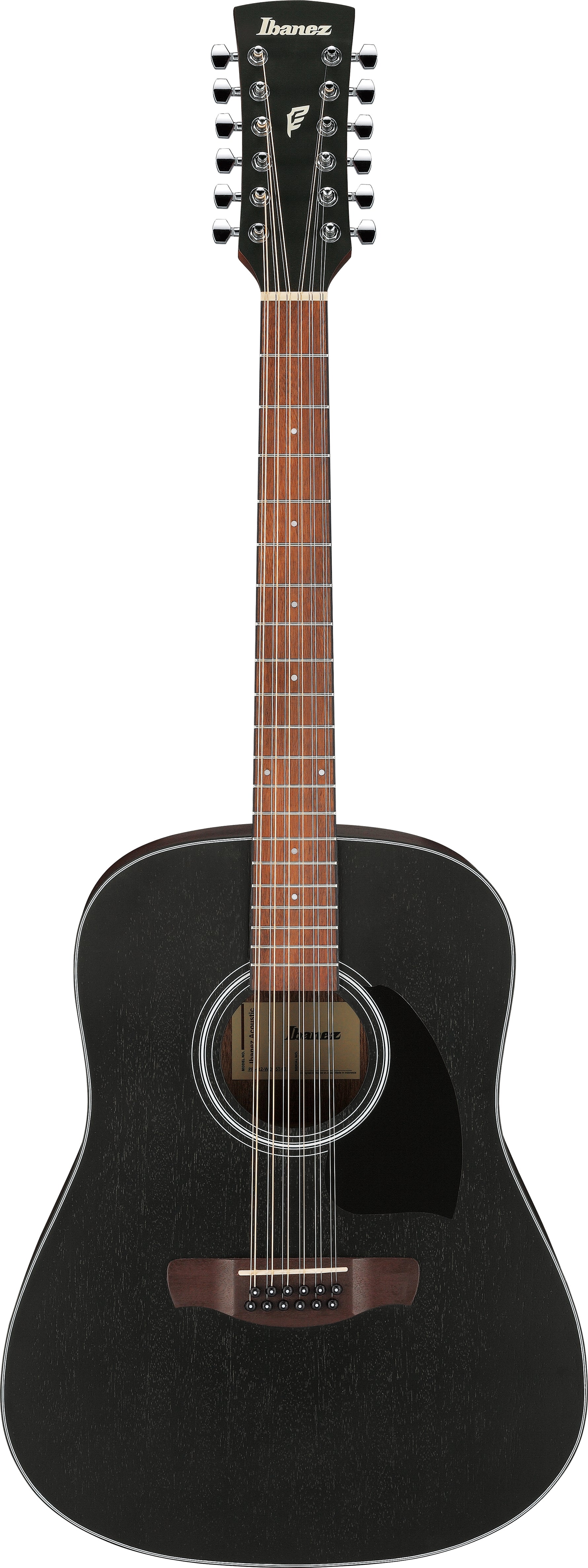 Ibanez PF5412WKH 12-String Acoustic Guitar - Weathered Black Open Pore 7