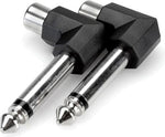 Hosa GPR123 RCA (Female) - Right Angle 1/4\" (Mono) Adaptors