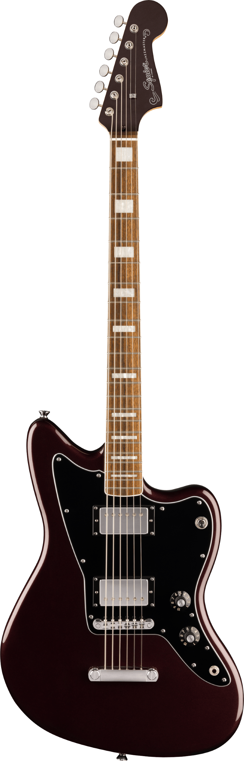 Squier Paranormal Baritone Jazzmaster HH Electric Guitar - Oxblood 2