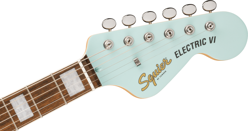 Squier Paranormal Electric VI Electric Guitar - Daphne Blue 5