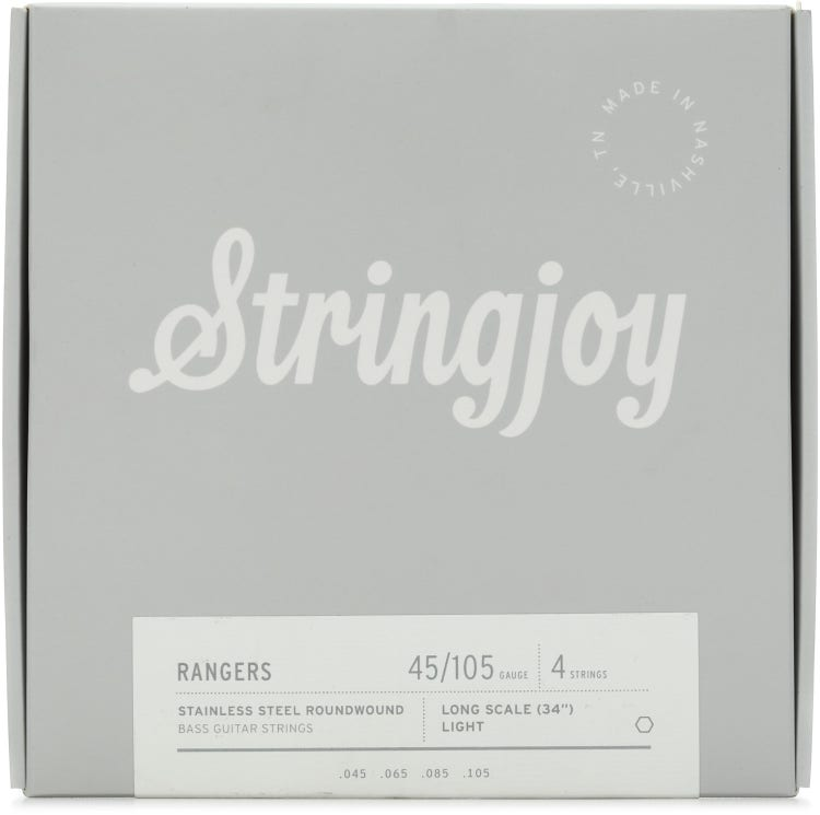 Stringjoy Rangers (45-105) 4-String Long Scale Stainless Steel Bass Guitar Strings - Light Gauge