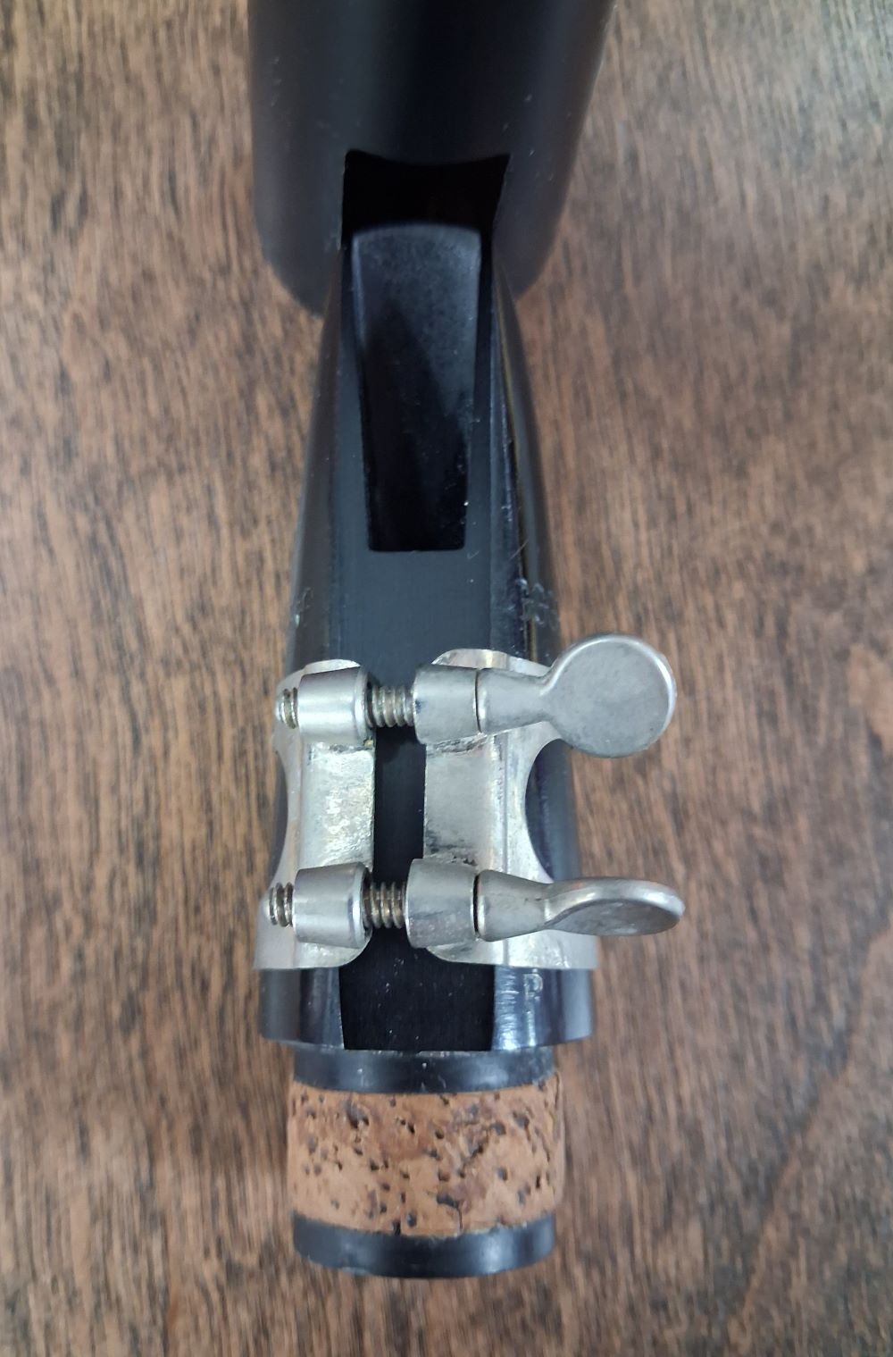Used Gigliotti Model P Hard Rubber Clarinet Mouthpiece - With Ligature and Cap 4