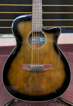 Used Ibanez AEG5012-DVH 12 String Acoustic Guitar - High Gloss Dark Violin Sunburst